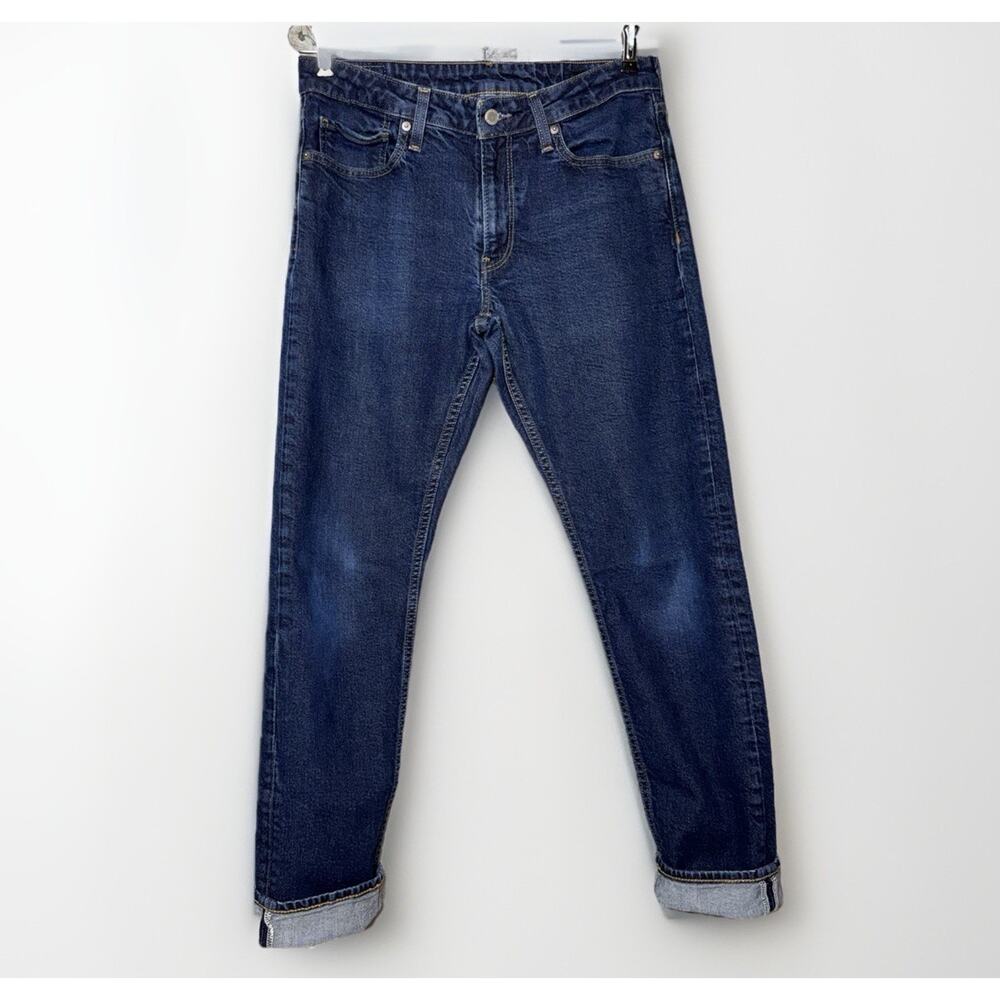 BONOBOS 31x32 Premium 4-Way Stretch Jeans Denim Slim Zip‎ Blue Medium Wash Faded